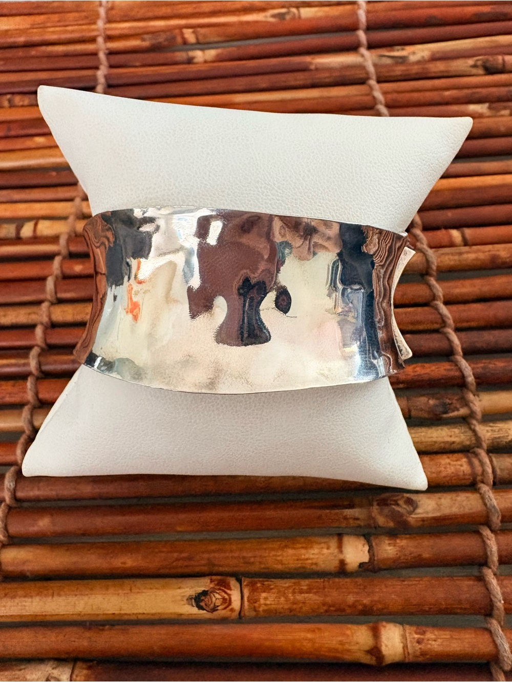 Silpada Designs Polished Hammered Sterling Silver Wide Cuff Bracelet - Picture 2 of 8